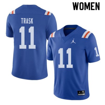 Women's Florida Gators #11 Kyle Trask NCAA Jordan Brand Royal Throwback Alternate Authentic Stitched College Football Jersey RFZ5562EW